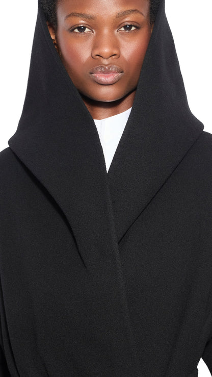 Alaïa Hood Wrap Wool Coat