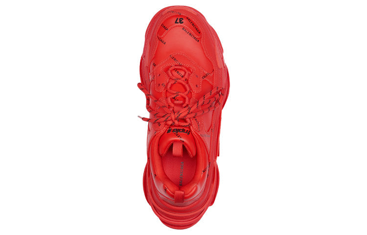 Balenciaga Triple S Allover Logo Red (Women's)