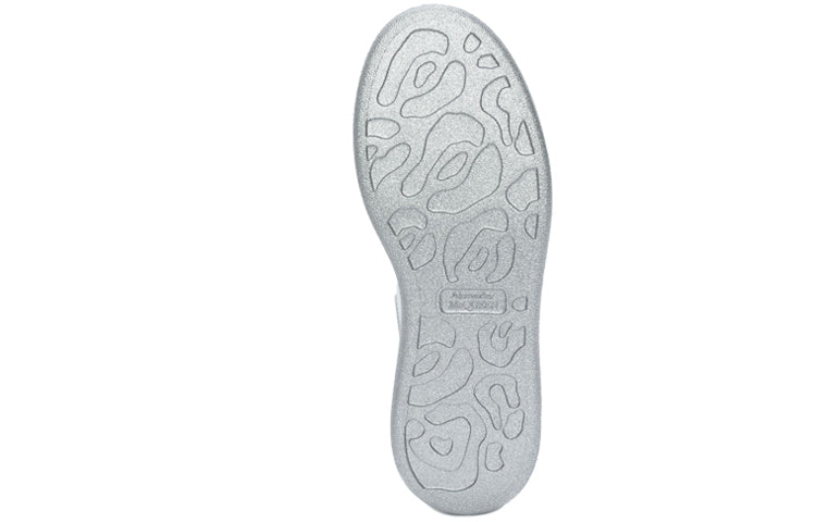 Alexander McQueen Oversized White Silver Glitter Sole (Women's)