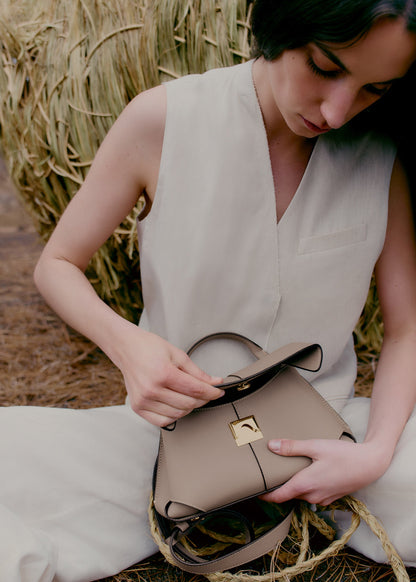 Polene Mokki Mini Textured Taupe