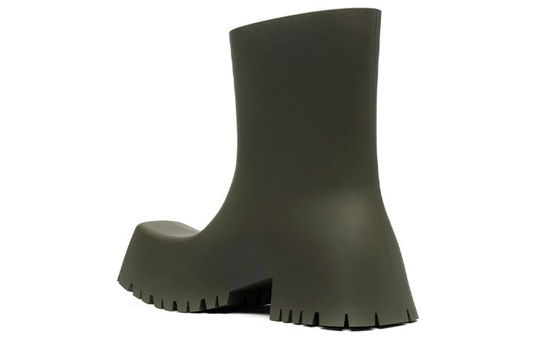Balenciaga Trooper Rubber Boot Dark Green