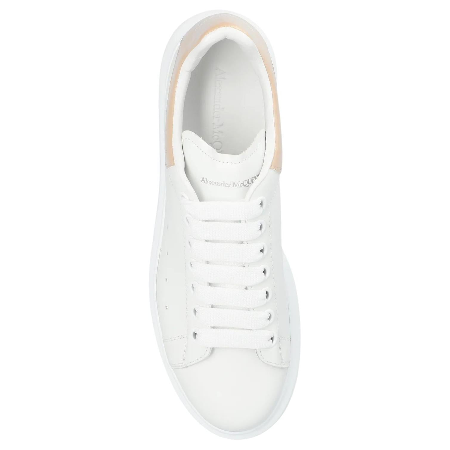 Alexander McQueen Oversized White Light Pink Croc (Women's)
