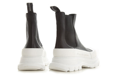 Alexander McQueen Tread Slick Chelsea Boot Black White