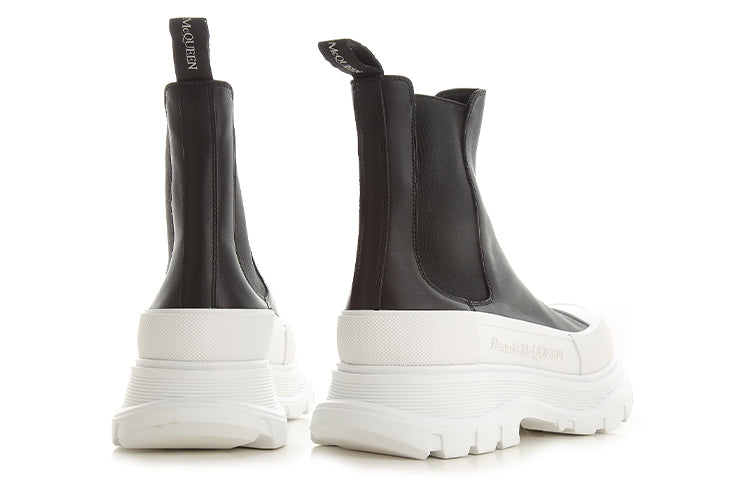 Alexander McQueen Tread Slick Chelsea Boot Black White
