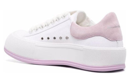 Alexander McQueen Deck Skate Plimsoll Lace-Up White Pink (Women's)