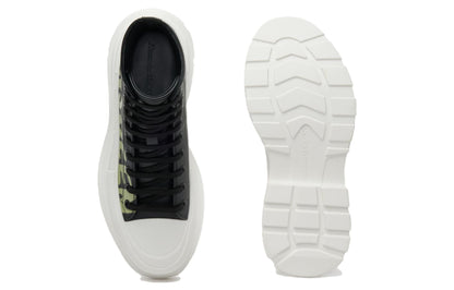 Alexander McQueen Tread Slick Boot Graffiti Black Khaki
