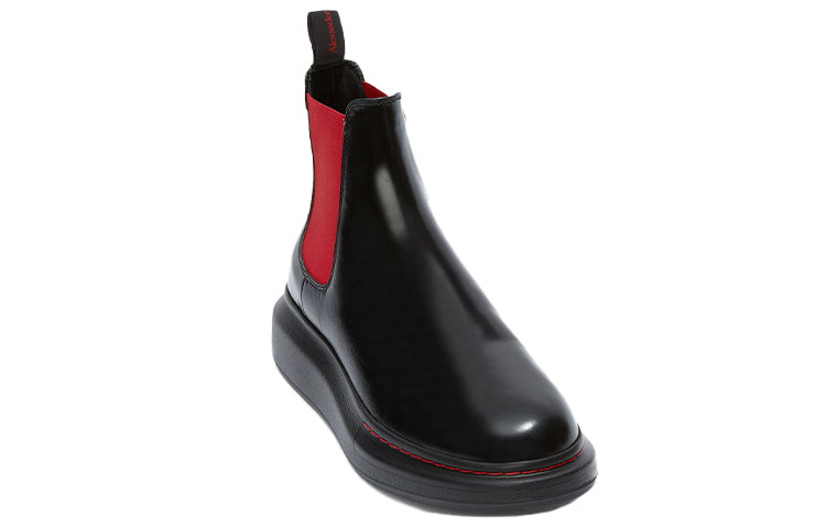 Alexander McQueen Hybrid Chelsea Boot Black Red
