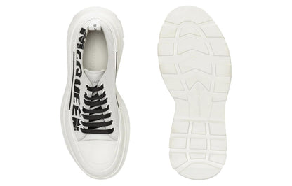 Alexander McQueen Tread Slick Low Lace Up Leather Graffiti White Black White
