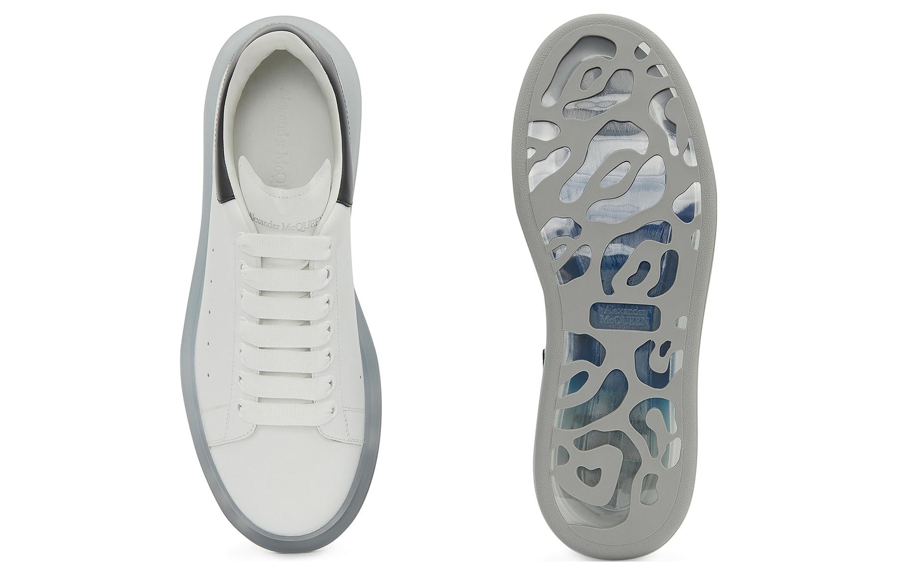 Alexander McQueen Oversized Clear Sole White Navy Blue