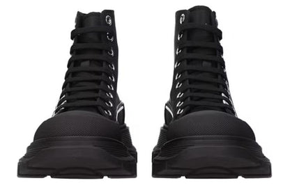 Alexander McQueen Tread Slick Boot Polyfaille Graffiti Black White (Women's)