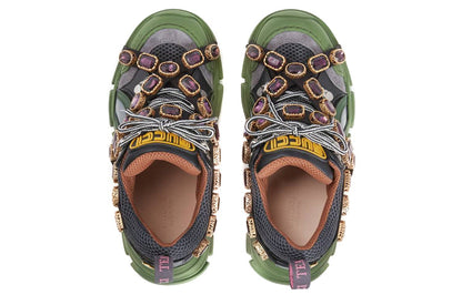 Gucci Flashtrek SEGA Green Removable Crystal (Women's)