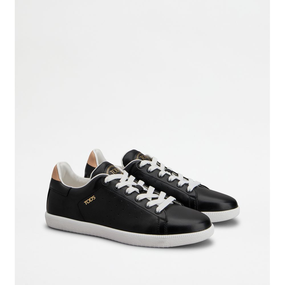 Tods Tabs Sneakers In Leather Black Natural Womens