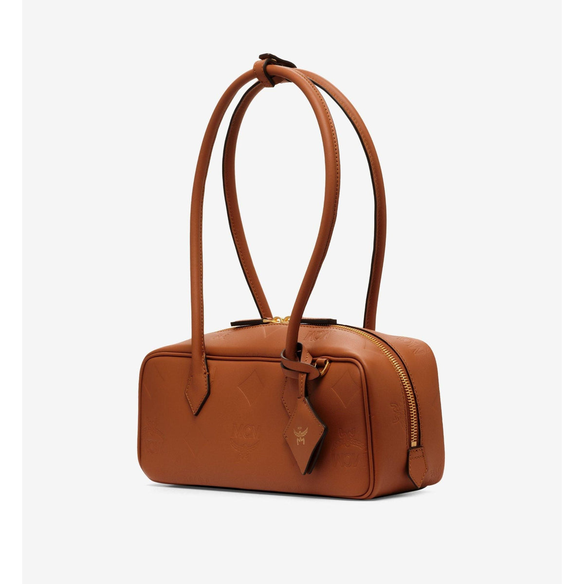 MCM Small Aren East West Shoulder Bag in Maxi Monogram Leather