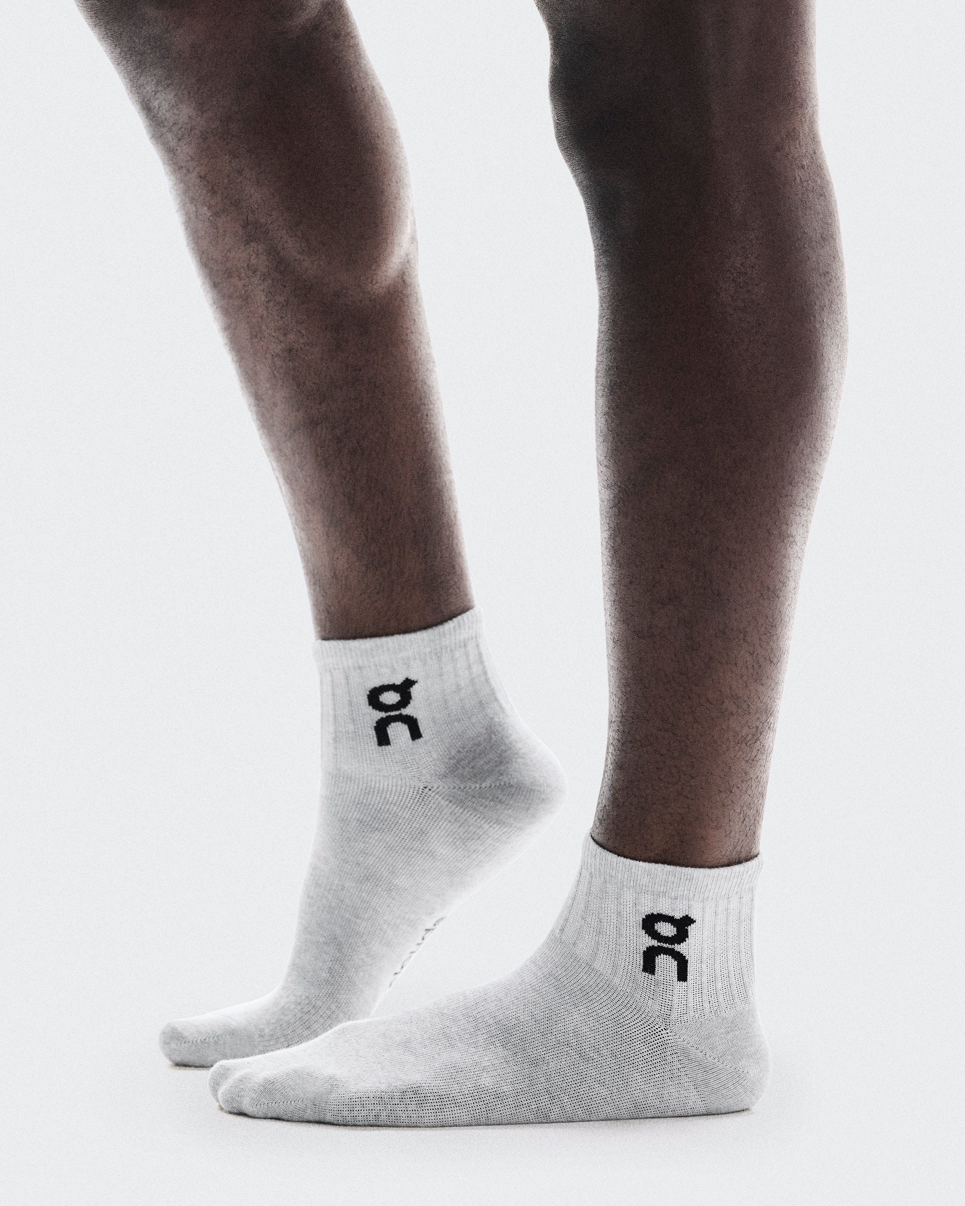 On Logo Sock Mid 3P Heather Gray