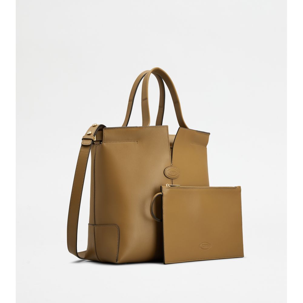Tods Di Bag Folio In Leather Small Brown