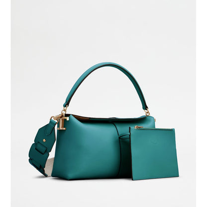 Tods T Case Shoulder Bag In Leather Mini Green