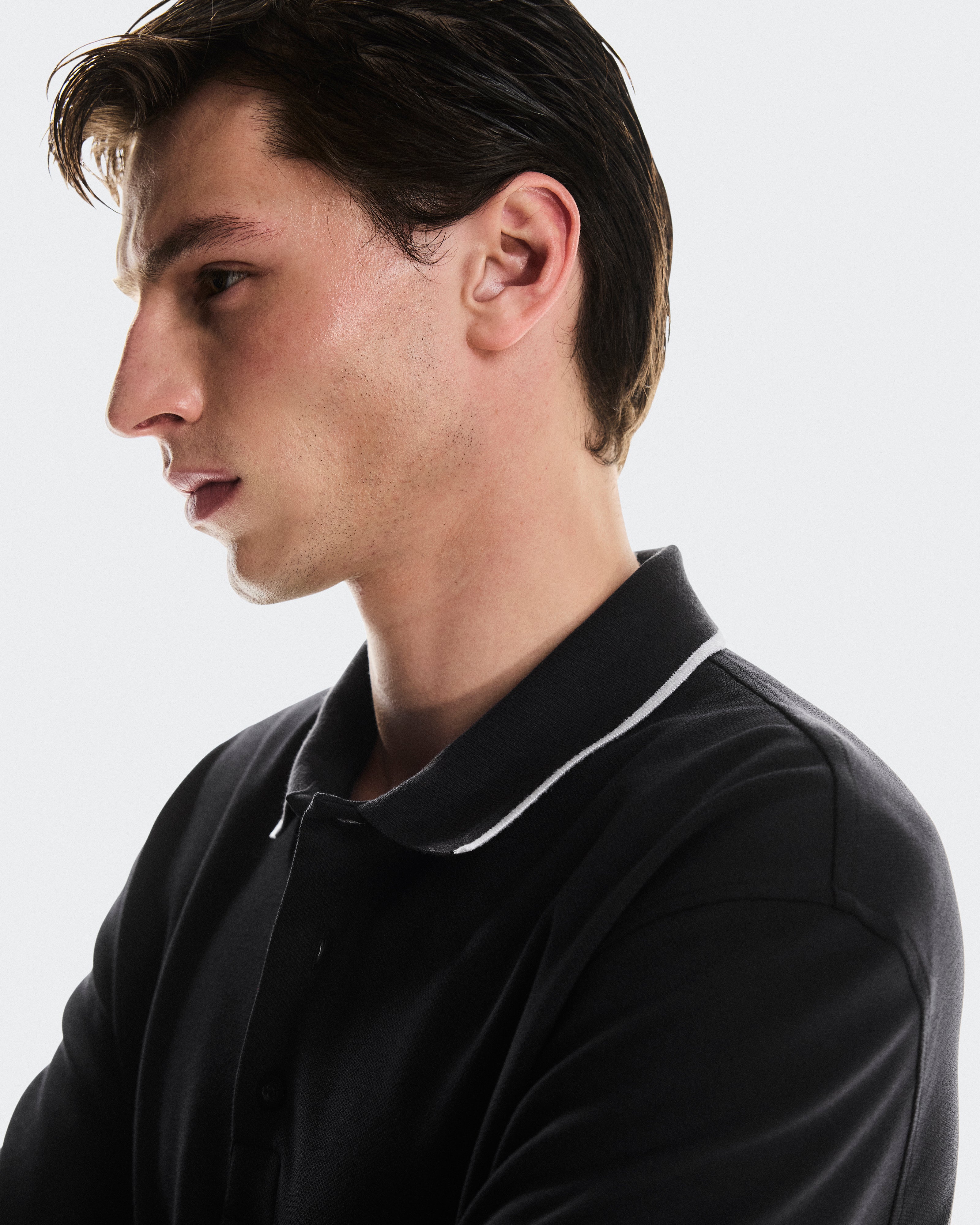 On Courtside Long-T Polo Black