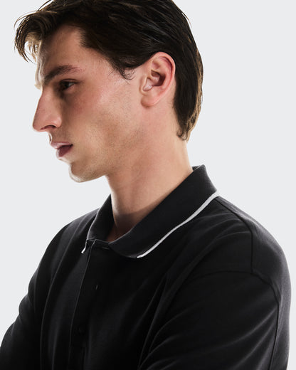 On Courtside Long-T Polo Black