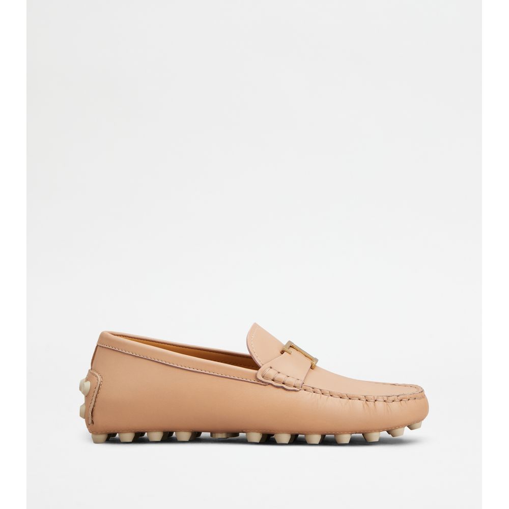 Tods T Timeless Gommino Bubble Loafers In Leather Pink Womens