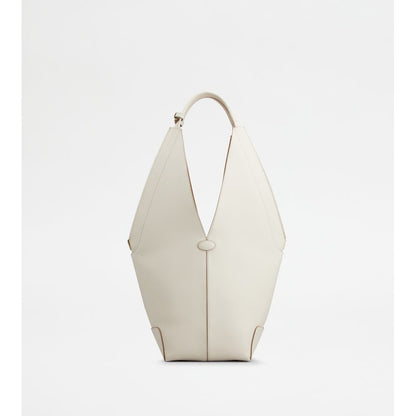 Tods Di Bag Folio Shoulder Bag In Leather Small White