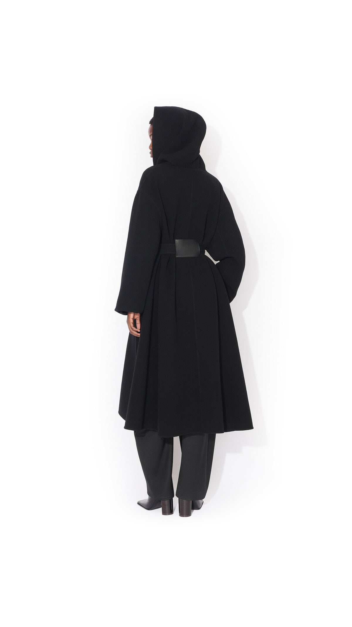 Alaïa Hood Wrap Wool Coat