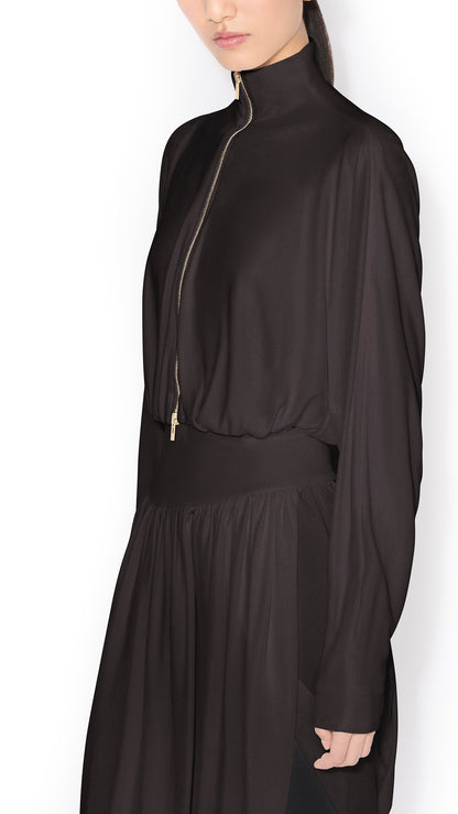 Alaïa Draped Matte Jersey Jacket