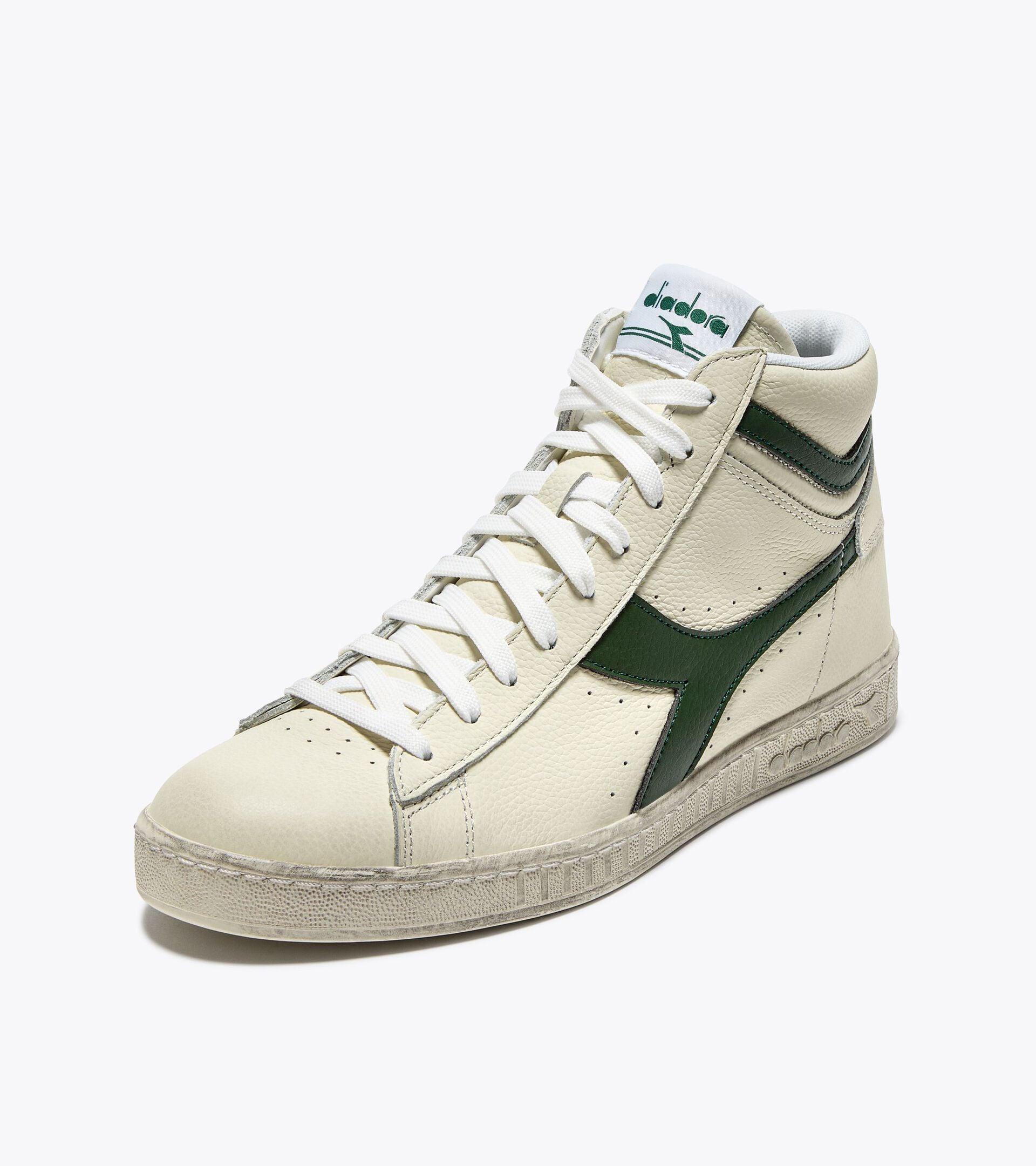 Diadora Game L High Waxed White/Fogliage Green