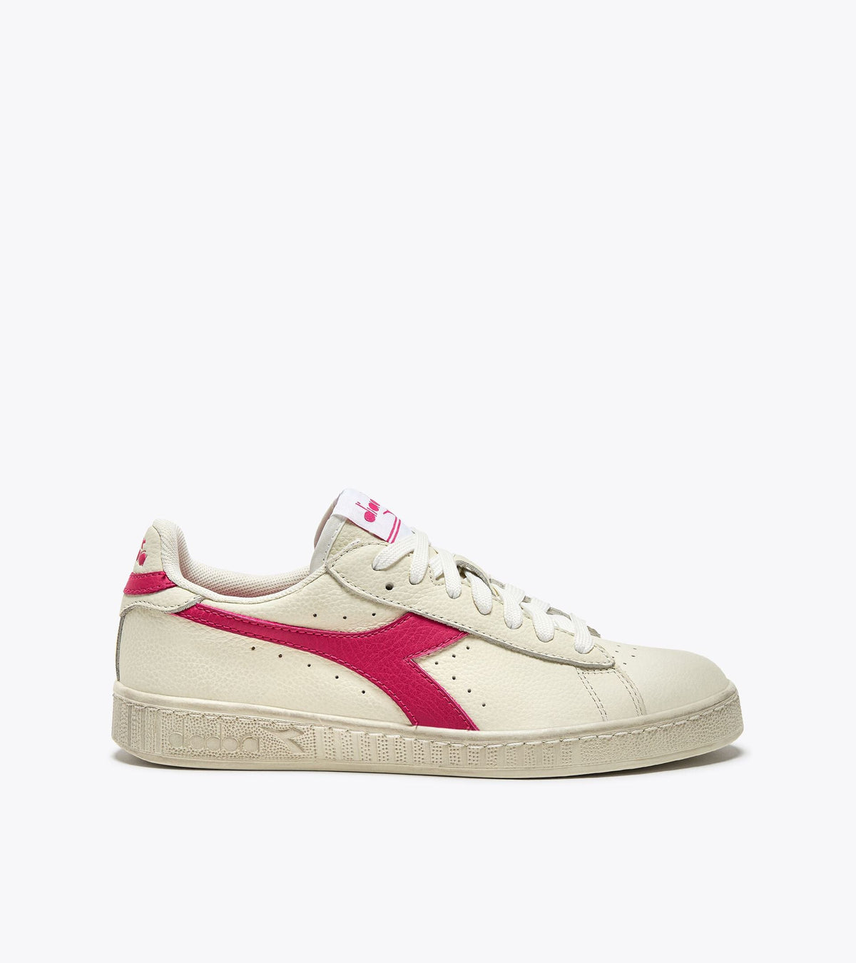 Diadora Game L Low Waxed White/Raspberry Sorbet