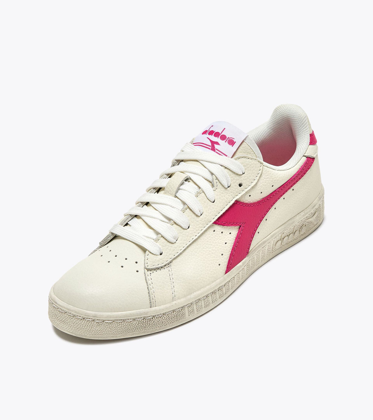 Diadora Game L Low Waxed White/Raspberry Sorbet