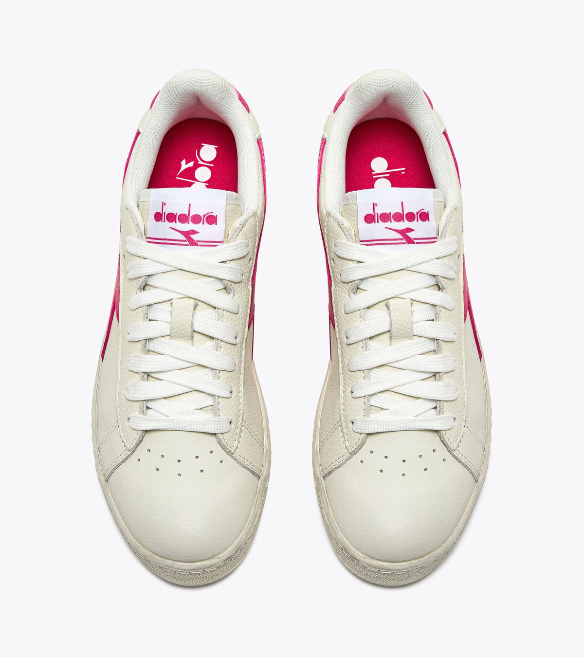 Diadora Game L Low Waxed White/Raspberry Sorbet