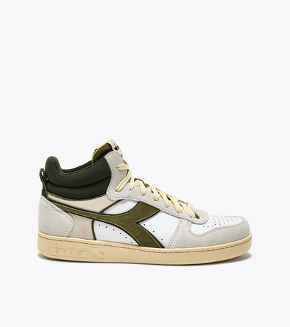 Diadora Magic Basket Demi Cut Suede Leather White/Kombu Green