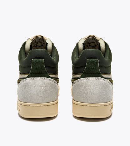 Diadora Magic Basket Demi Cut Suede Leather White/Kombu Green