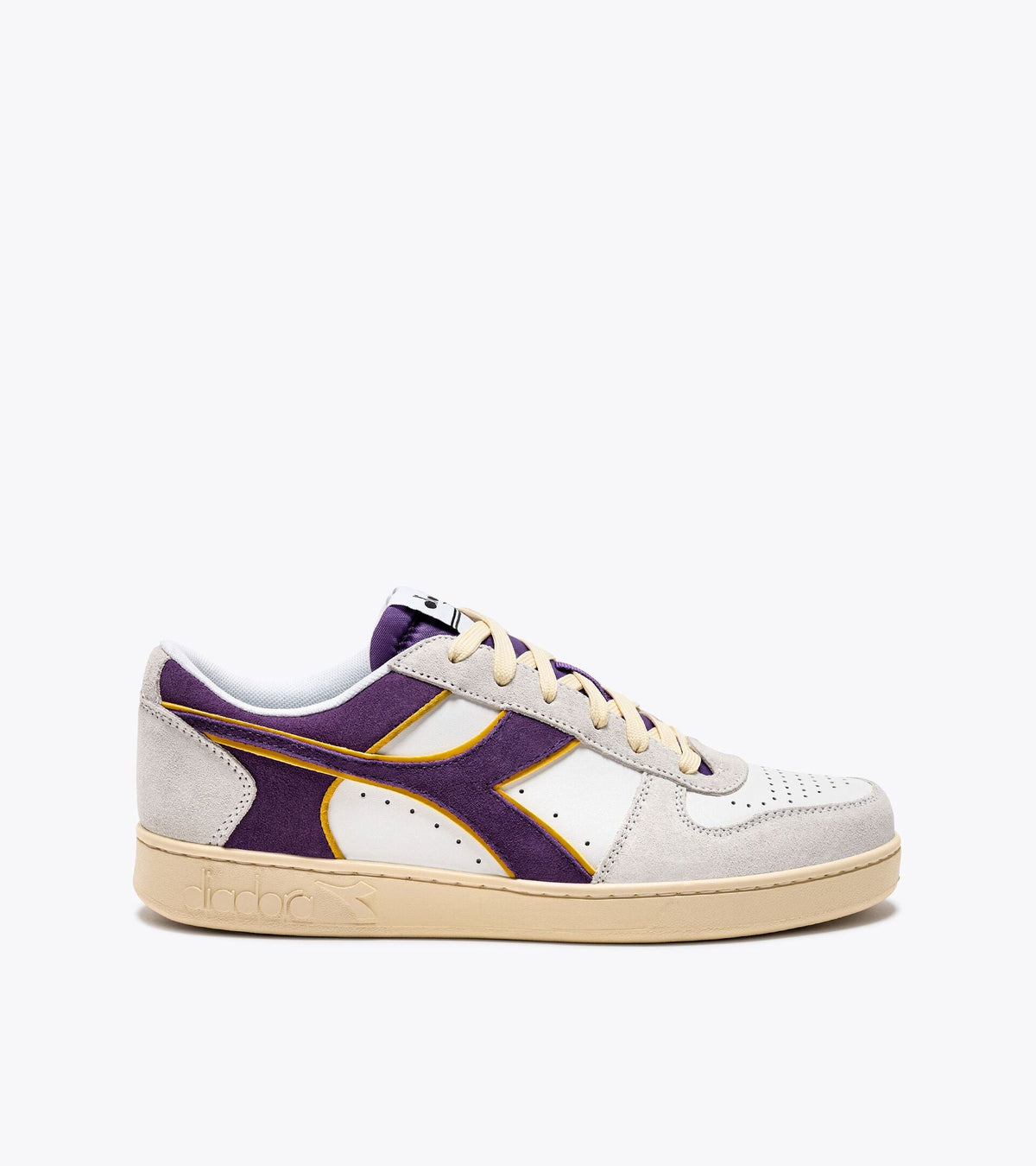 Diadora Magic Basket Low Suede Leather White/Deep Lavander Violet