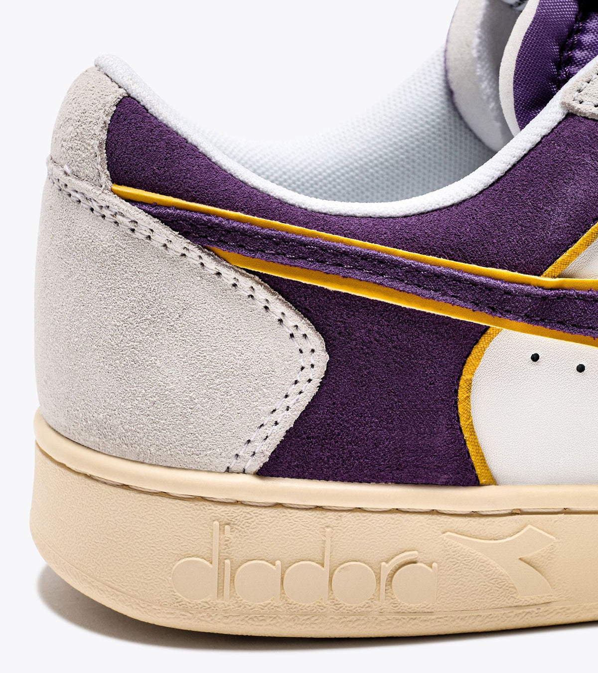 Diadora Magic Basket Low Suede Leather White/Deep Lavander Violet