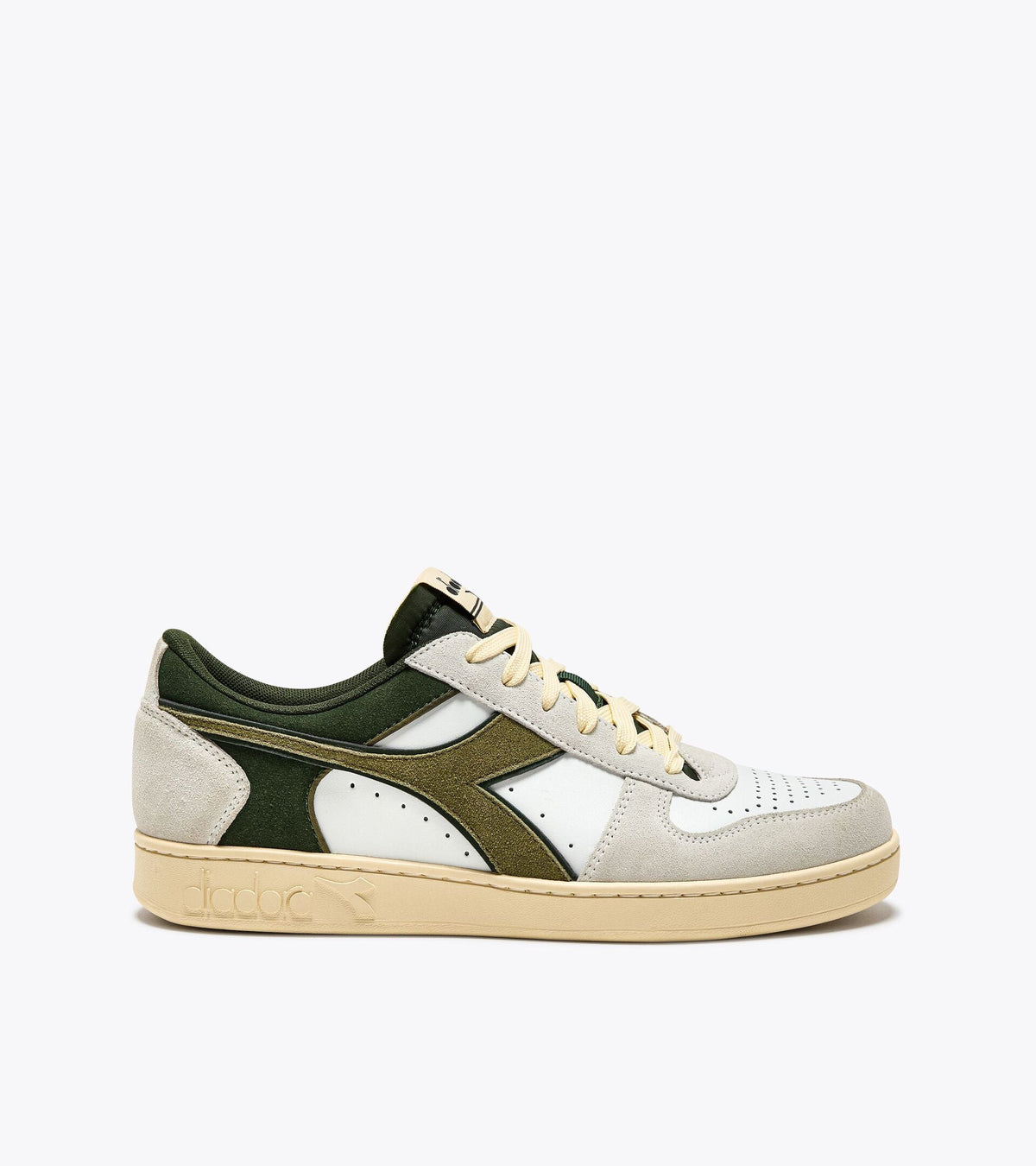 Diadora Magic Basket Low Suede Leather White/Kombu Green
