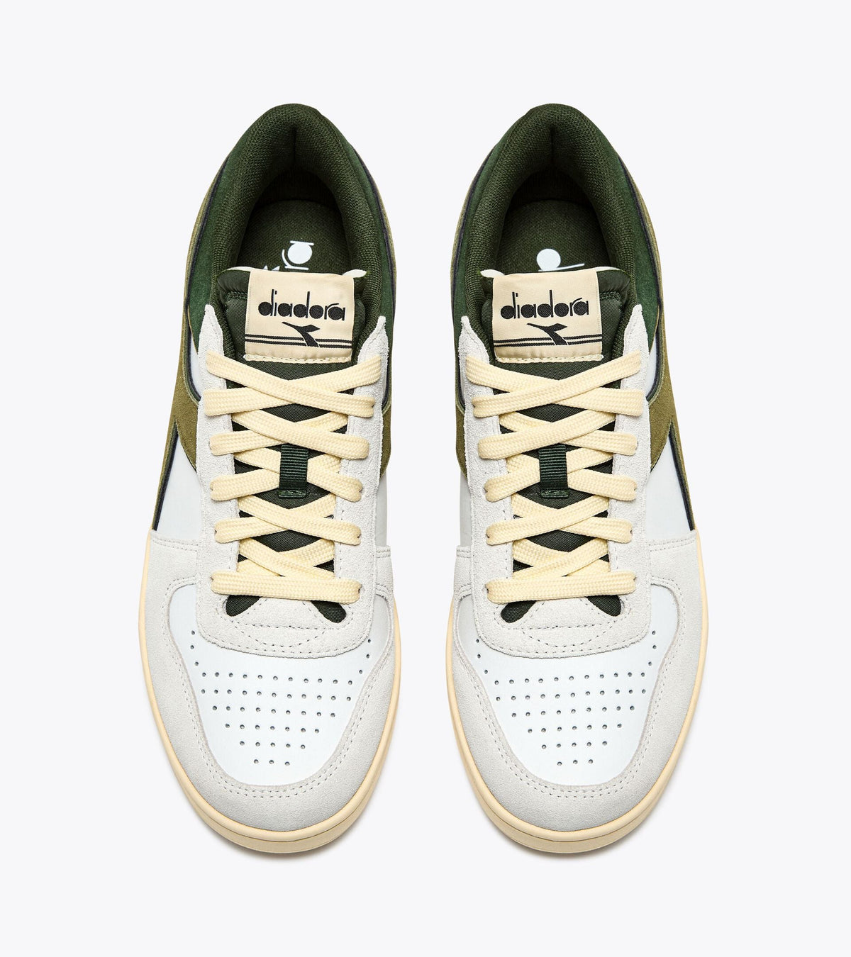 Diadora Magic Basket Low Suede Leather White/Kombu Green