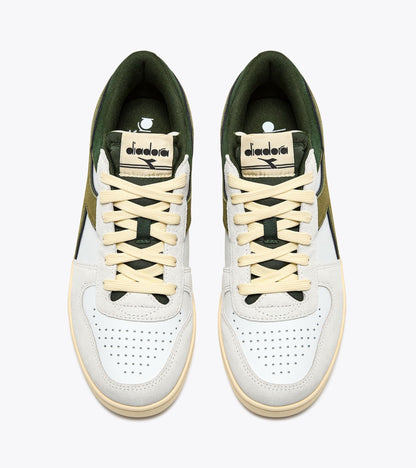 Diadora Magic Basket Low Suede Leather White/Kombu Green