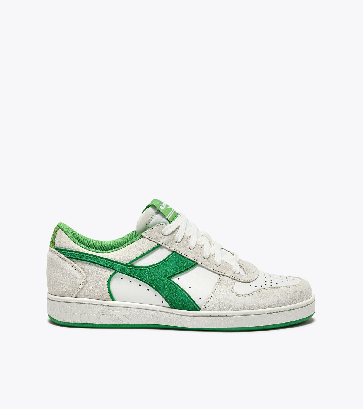 Diadora Magic Basket Low Suede Leather White/Island Green