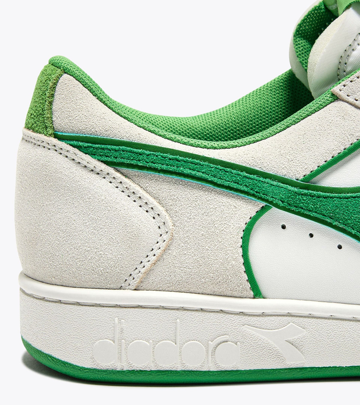 Diadora Magic Basket Low Suede Leather White/Island Green