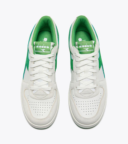 Diadora Magic Basket Low Suede Leather White/Island Green