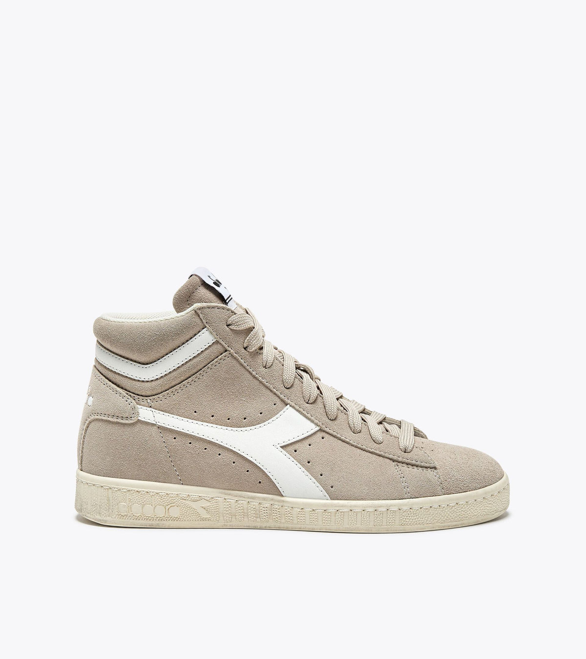 Diadora Game L High Suede Waxed Gray Silver