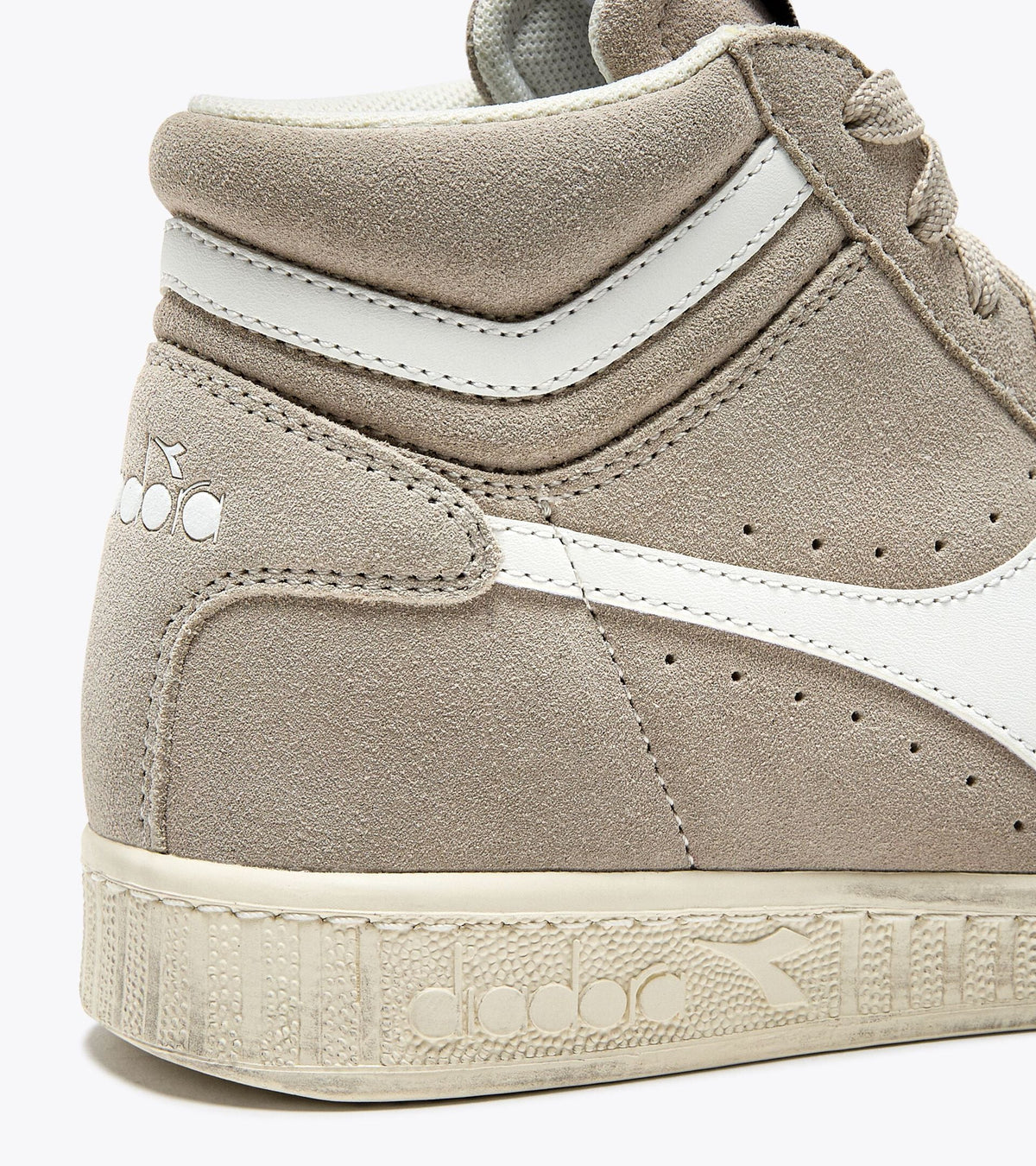 Diadora Game L High Suede Waxed Gray Silver