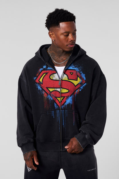 YoungLA 5011 - Superman Drip Zip-Ups Black Wash