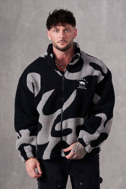 YoungLA 5017 - Polar Sherpa Jacket Black/Grey