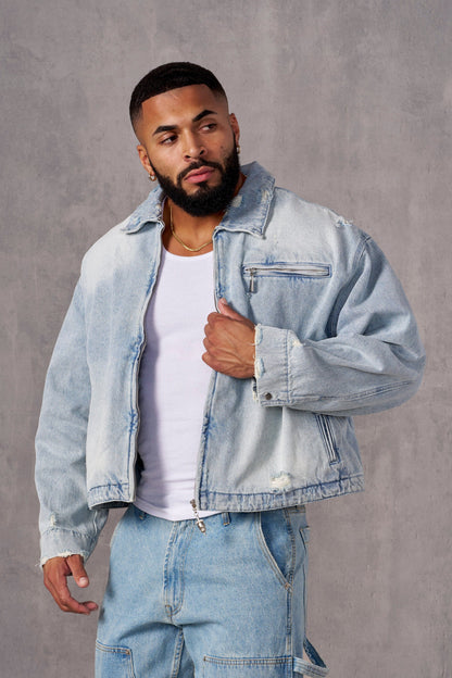 YoungLA 5042 - Swaggy Jean Jackets Light Blue Wash