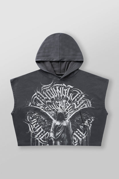 YoungLA 5045 - Angel Cut-Off Hoodies Grey Wash