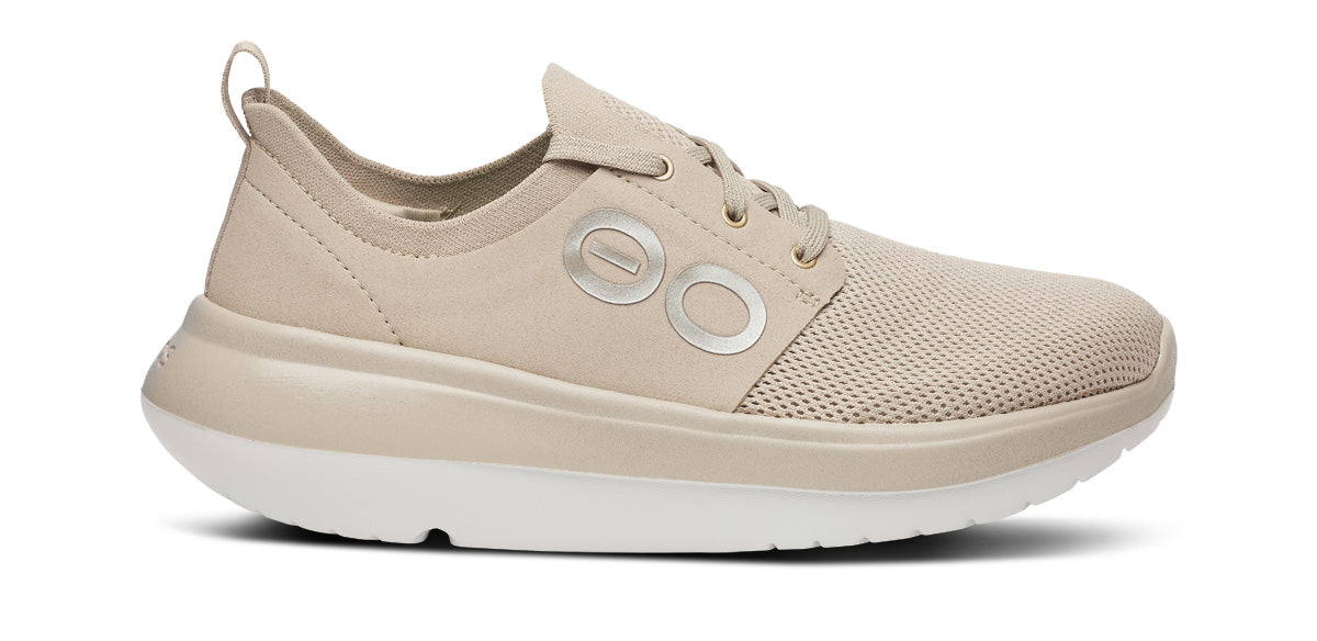 Oofos Women's Lace-Up Shoe White & Nomad