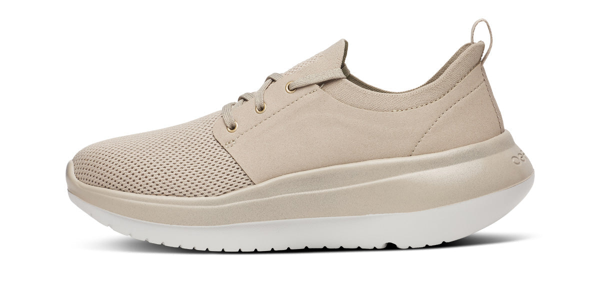 Oofos Women's Lace-Up Shoe White & Nomad