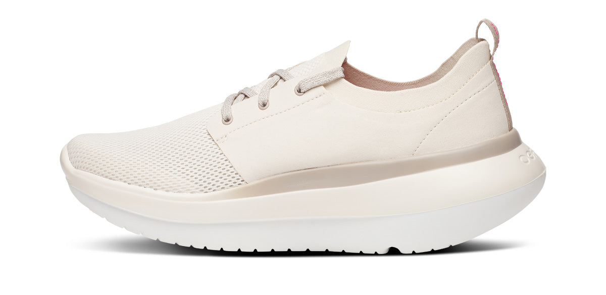 Oofos Men's Lace-Up Shoe White & Chalk