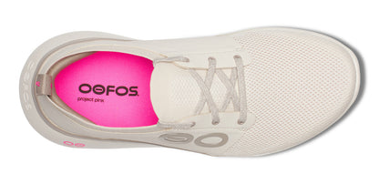 Oofos Men's Lace-Up Shoe White & Chalk